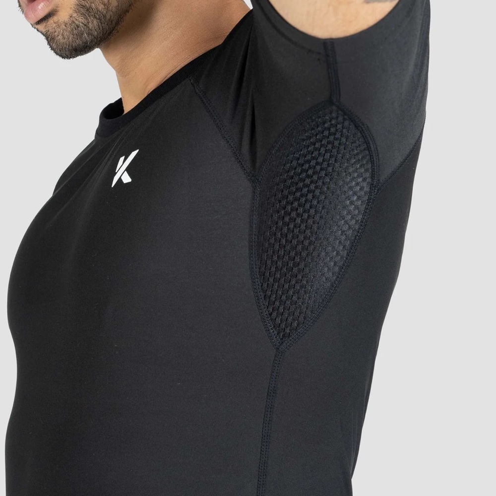 Kewlioo Mens Sauna Suit Shirt - Heat Trapping Sweat X-Large Black - Picture 3 of 7
